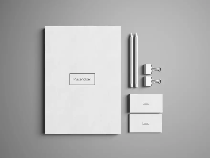 Download Stationery items PSD mockup
