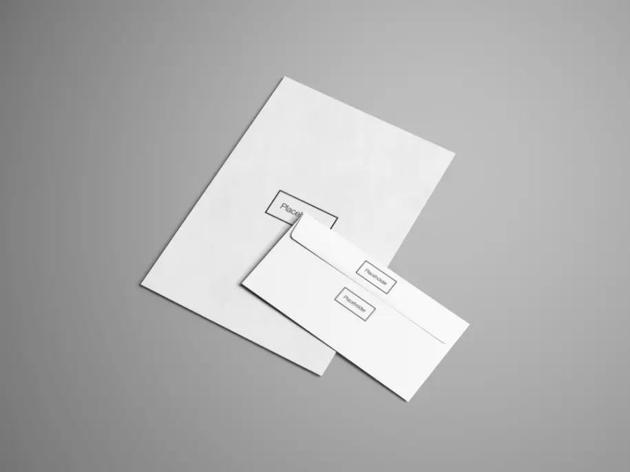 Document and envelope PSD mockup