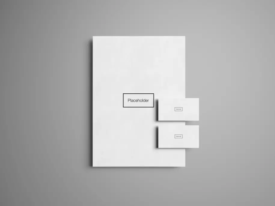 Sheet and business cards PSD mockup 