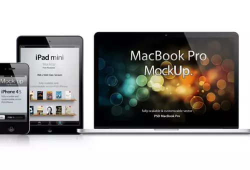 PSD mockup macbook, ipad, iphone
