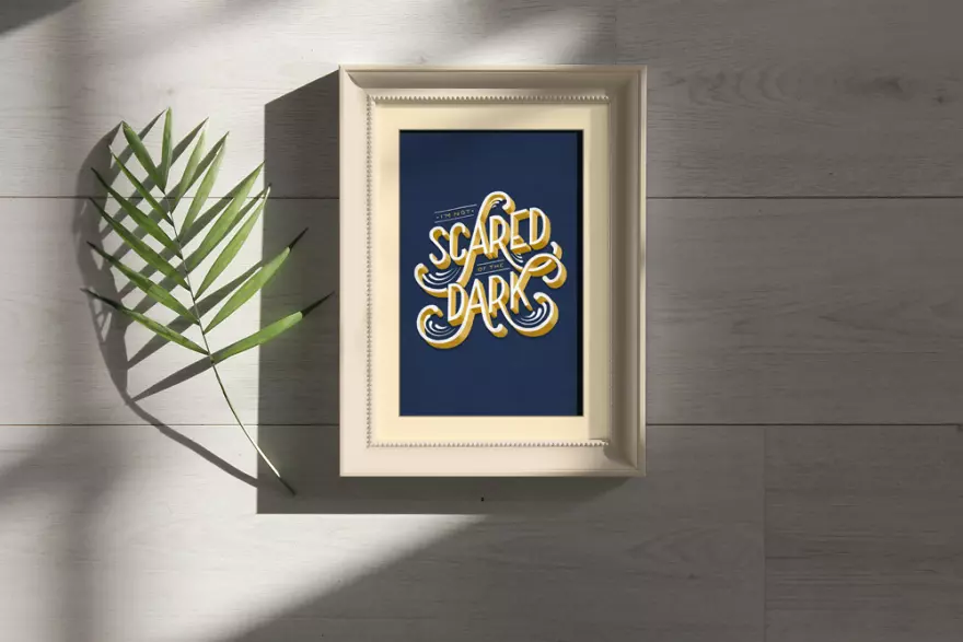 Download PSD mockup photo frames on the wall
