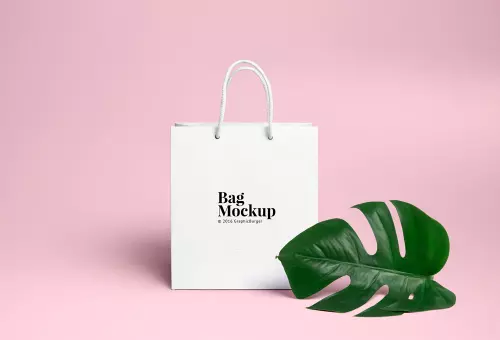 Bag with leaf PSD mockup