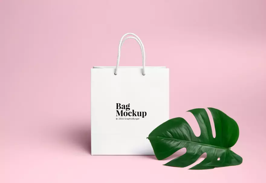Download Bag with leaf PSD mockup