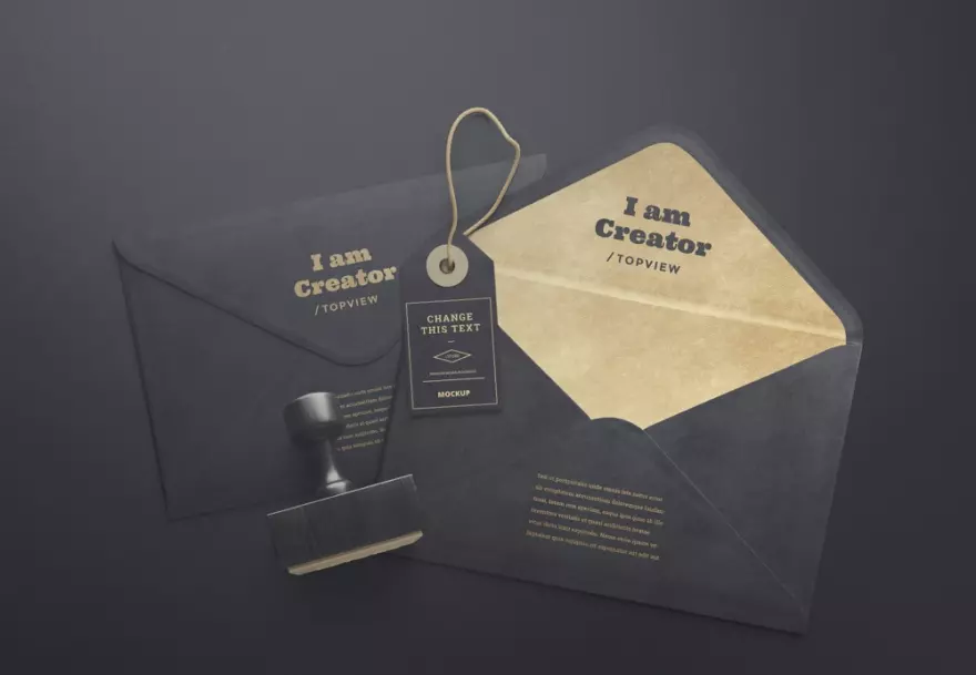 Download High-quality PSD mockup of an envelope with a seal