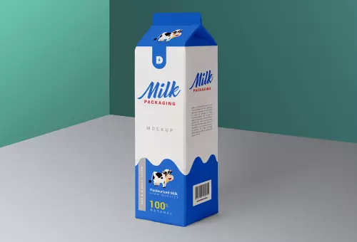 Milk box mockup PSD
