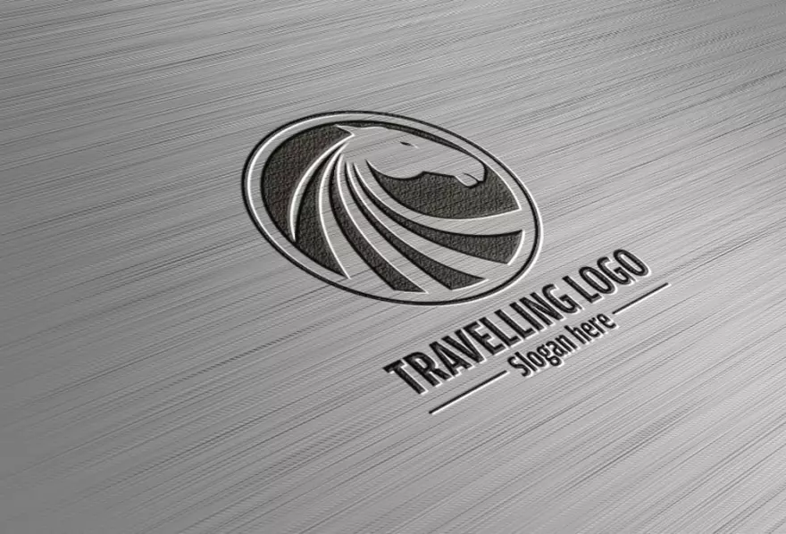 Download Logo PSD mockup with inscription