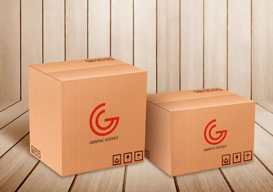 Download Two boxes PSD mockup