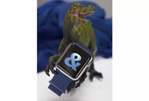 Watch PSD mockup with dinosaur