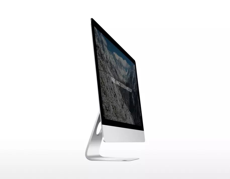 Silver iMac PSD mockup