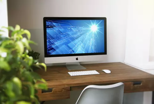 iMac on a table in a room