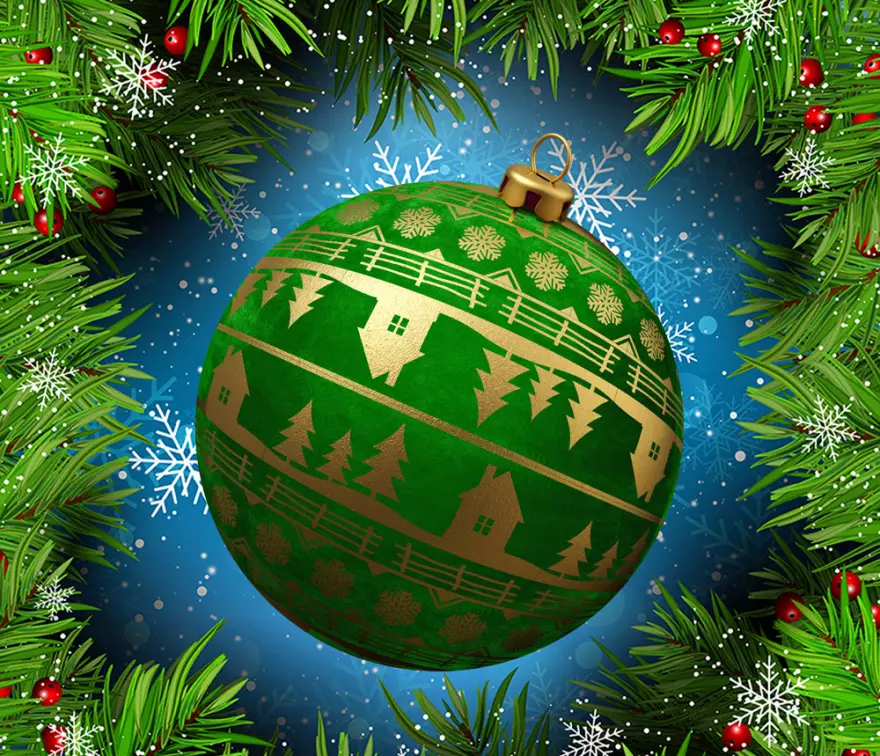 Download Christmas ball PSD mockup