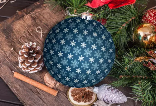 Christmas toy with a pattern PSD mockup