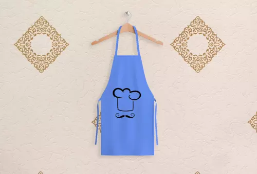 Colored kitchen apron PSD mockup