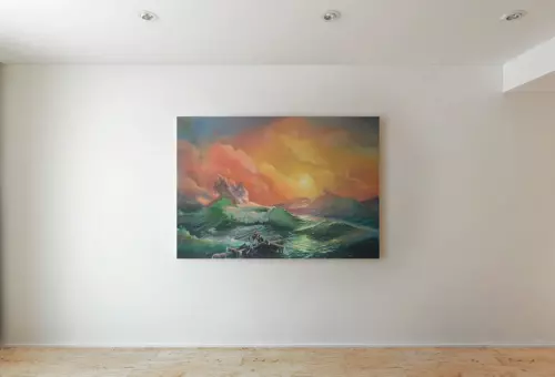 Painting on the wall PSD mockup