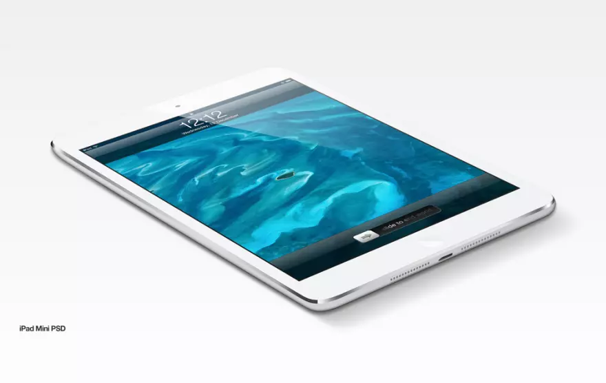 Download Blue pattern on tablet display PSD mockup