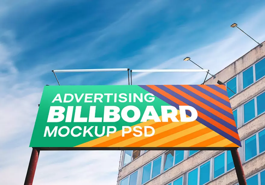 Download Billboard on the background of a building PSD mockup