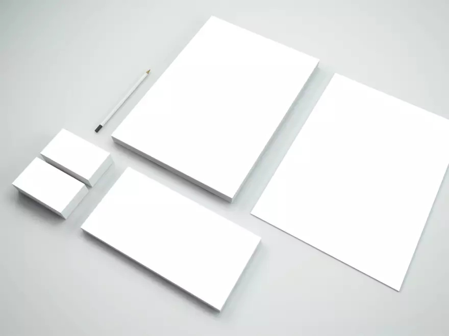 Download White corporate identity elements PSD mockup