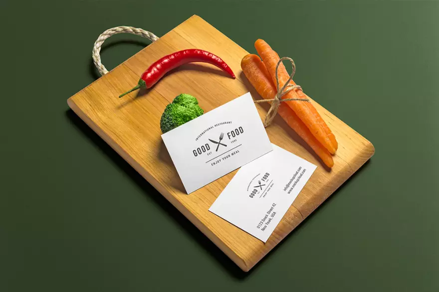 Download Chef business card mockup PSD
