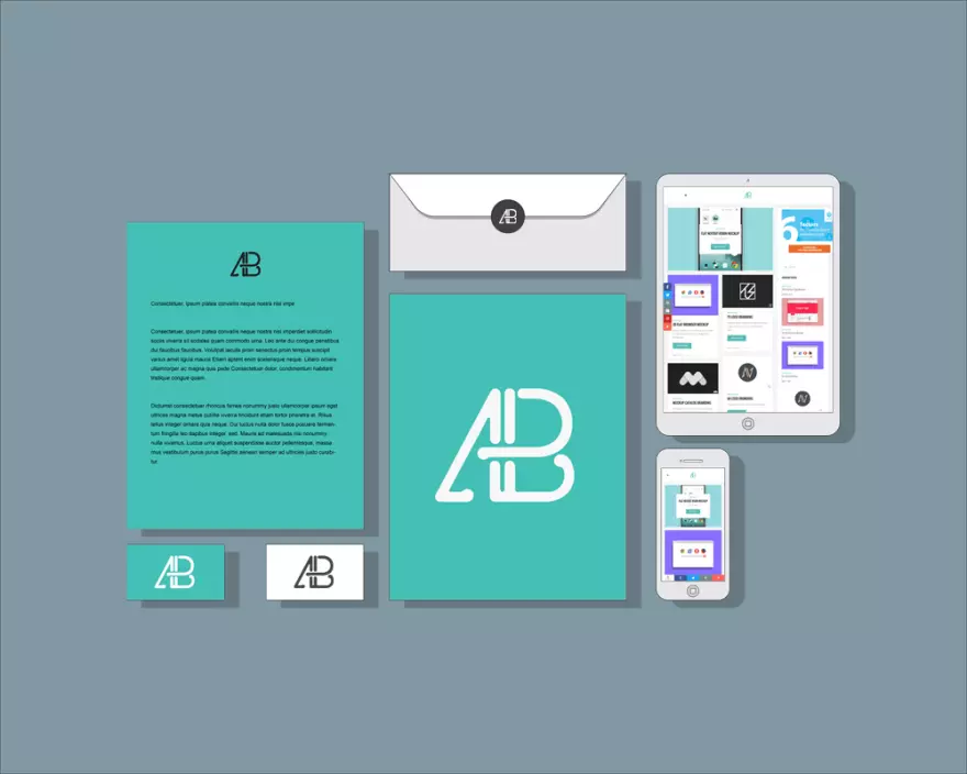 Download Brand identity for printing and website PSD mockup