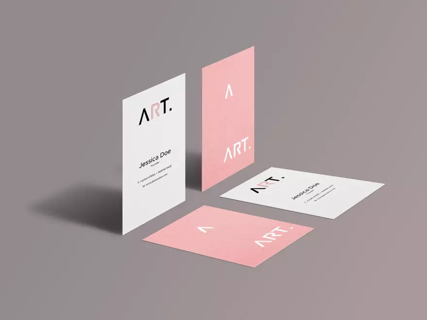 Download Four business cards PSD mockup