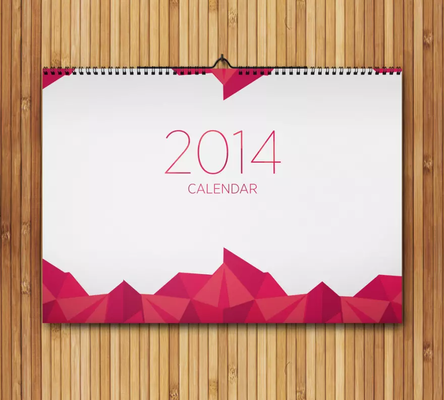 Download Horizontal calendar PSD mockup