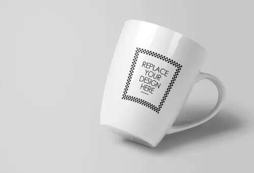 White cup PSD mockup
