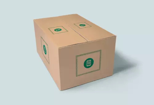 Cardboard box PSD mockup