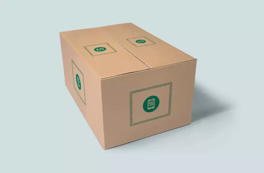 Download Cardboard box PSD mockup