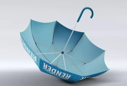 Blue PSD mockup umbrella