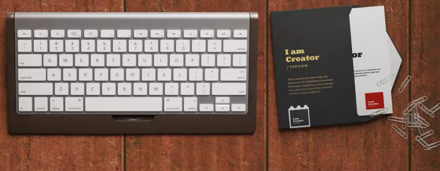 Download Keyboard and envelope PSD mockup