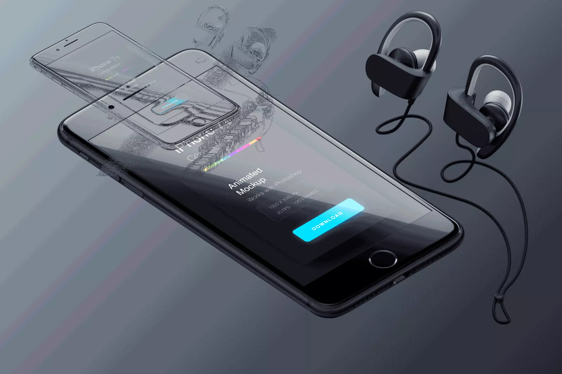 Download Animated iPhone PSD mockup