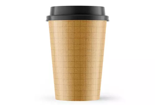 Coffee cup with lid psd mockup