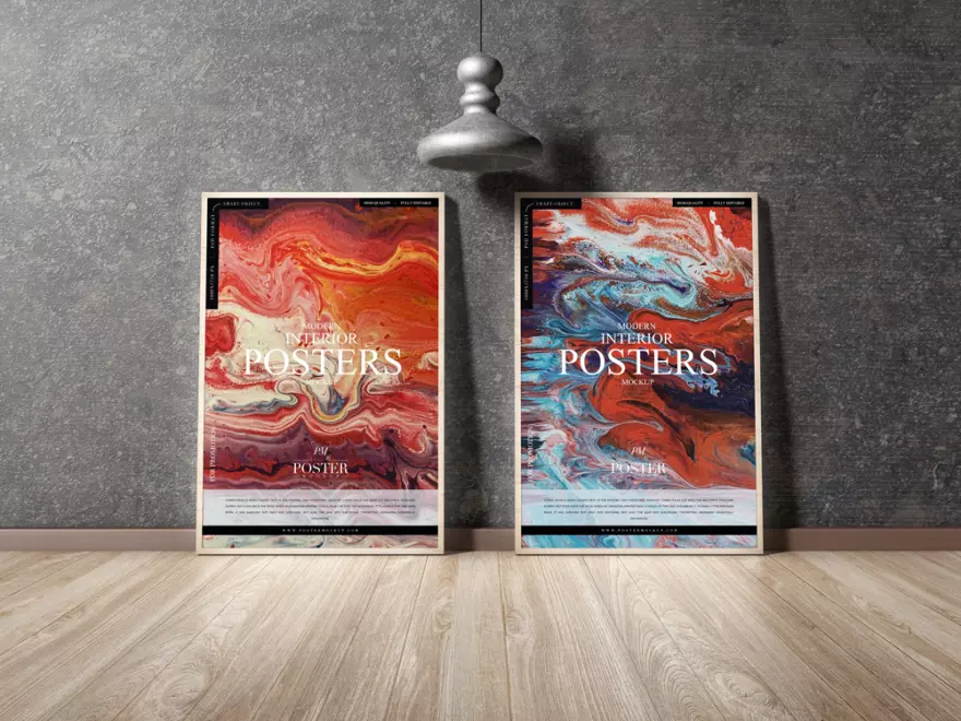 Download PSD mockup of two posters
