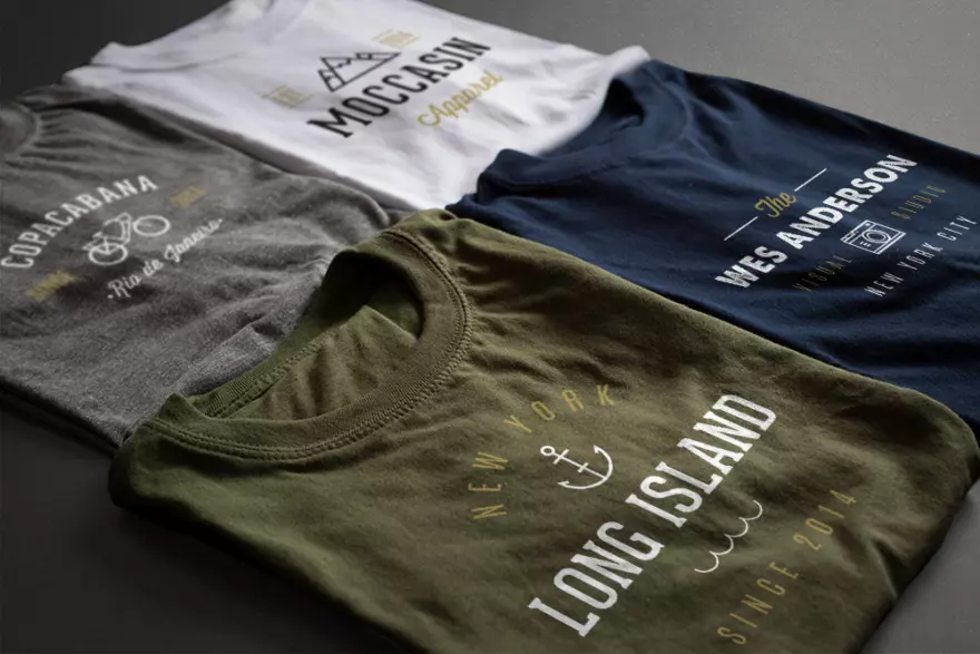 Download FREE four T-shirts PSD MOCKUP