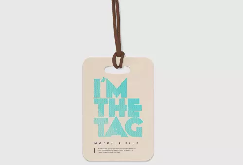 Tag with strap PSD MOCKUP