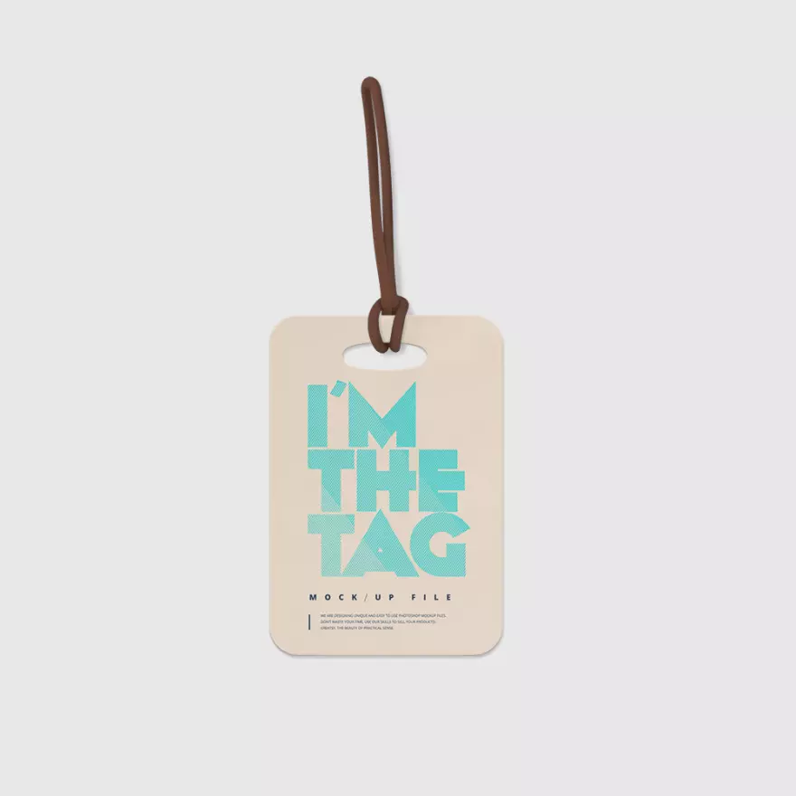 Download Tag with strap PSD MOCKUP