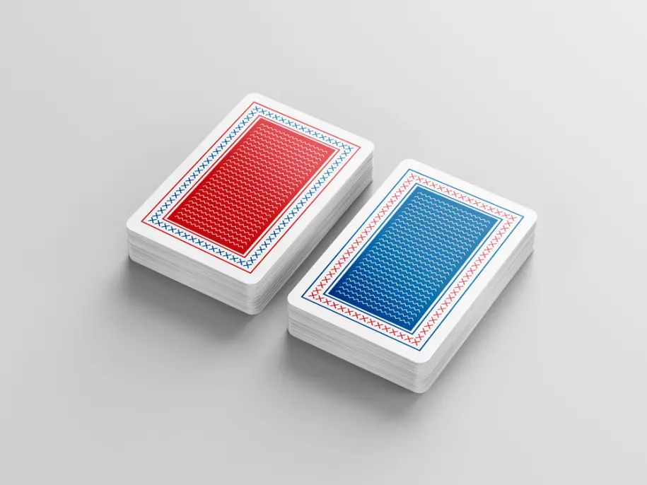 Two decks of cards PSD mockup