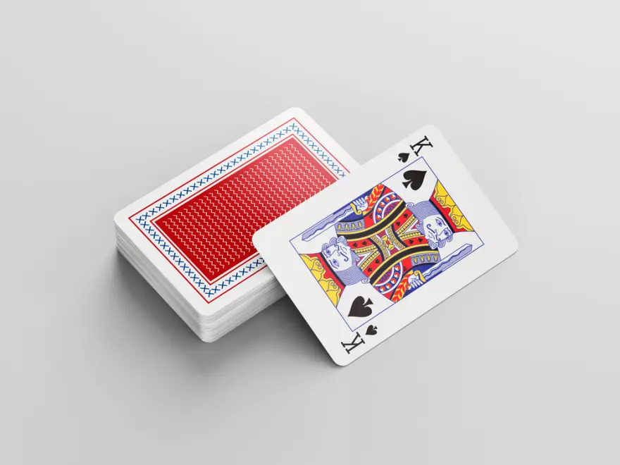 Download Free playing cards PSD mockup