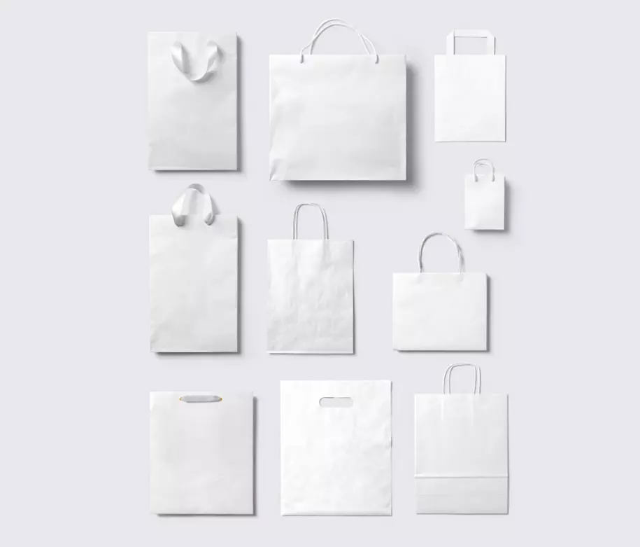 Free paper bags PSD mockup