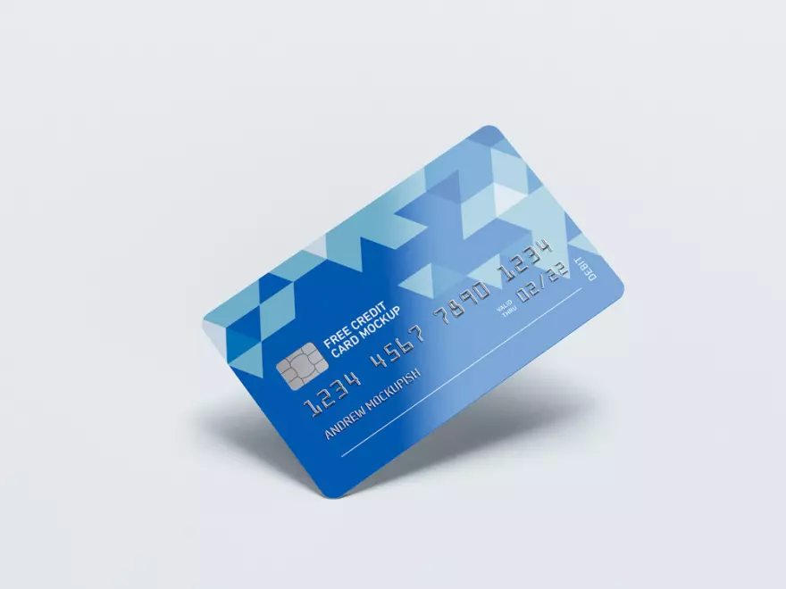 Download Blue plastic card PSD mockup