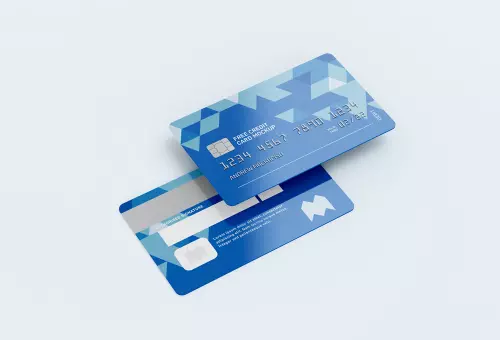 Two bank cards PSD mockup