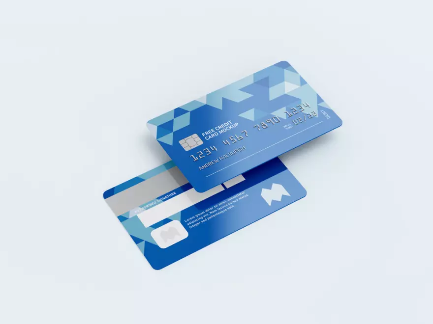 Download Two bank cards PSD mockup