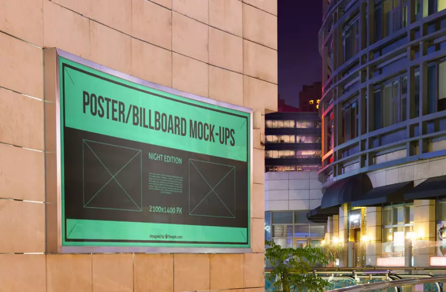 Download Free billboard PSD mockup