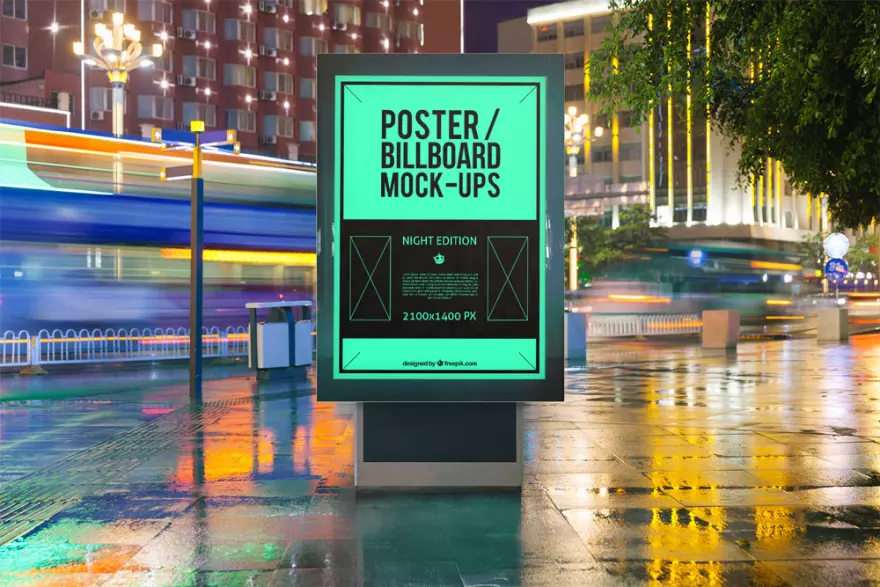 Download Advertising on the street PSD mockup