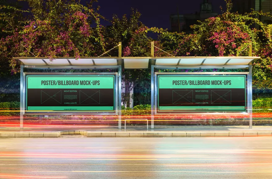 Download Two billboards PSD mockup