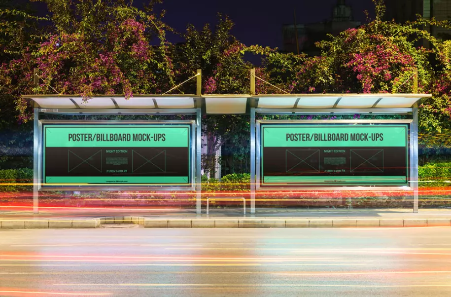 Two billboards PSD mockup