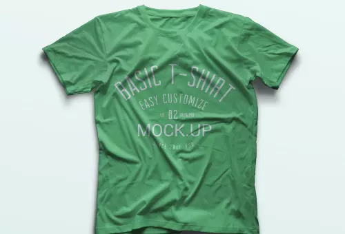 Green t-shirt PSD mockup