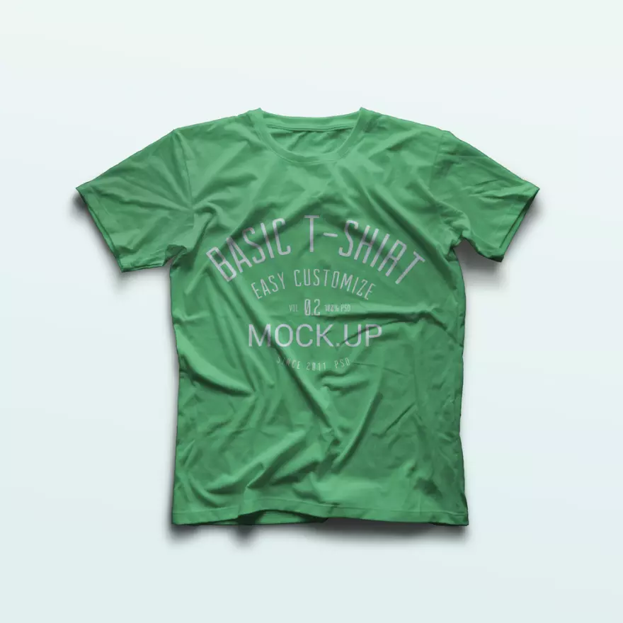 Download Green t-shirt PSD mockup