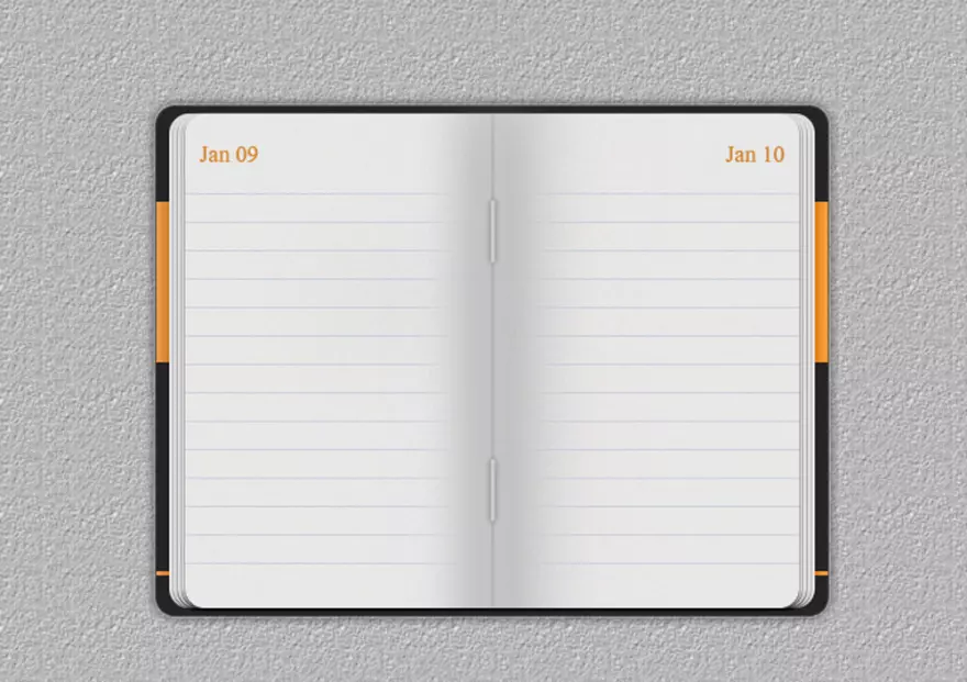 Download PSD mockup of an open diary