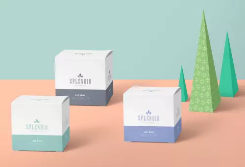 Three boxes with samples PSD mockup